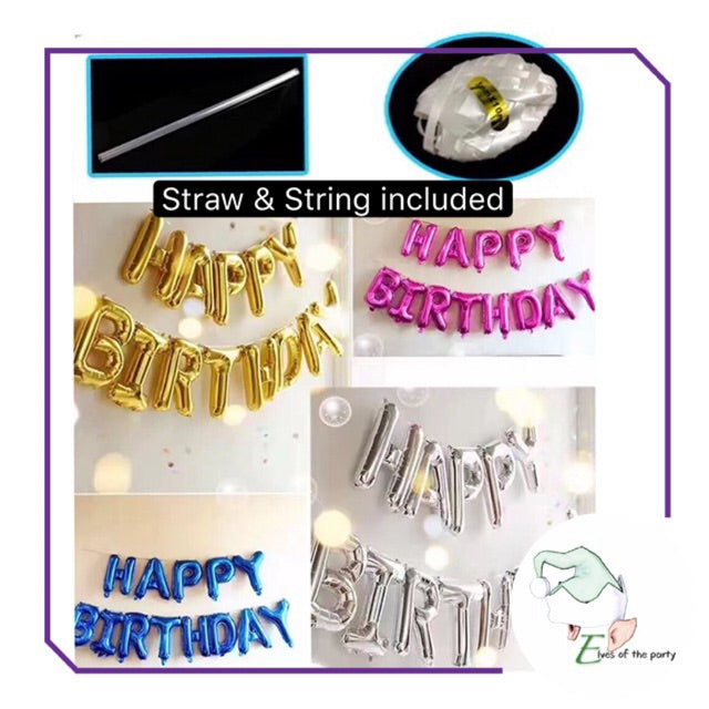 Happy Birthday Banner : Foil Balloon Banner