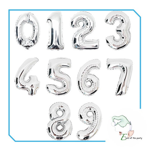 32” Number Foil Balloons: Gold, Silver, Rose Gold & Tutti Frutti
