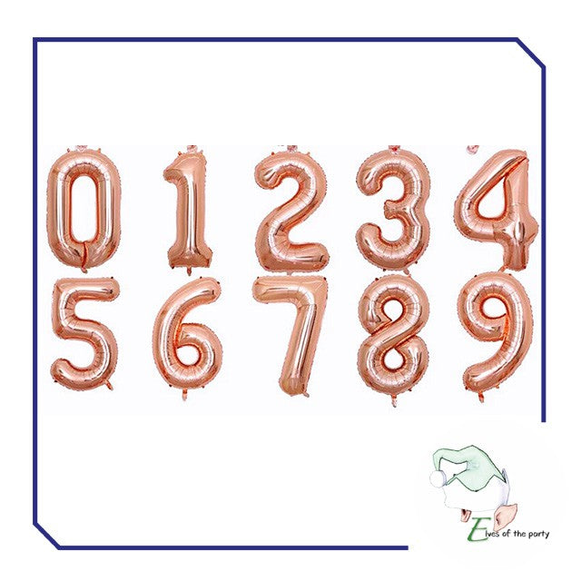 32” Number Foil Balloons: Gold, Silver, Rose Gold & Tutti Frutti