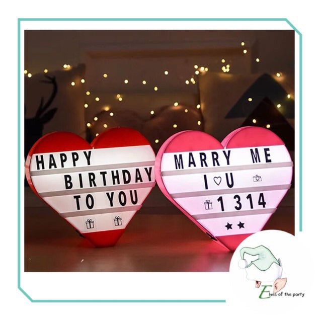 Red Heart Light Box with Letters