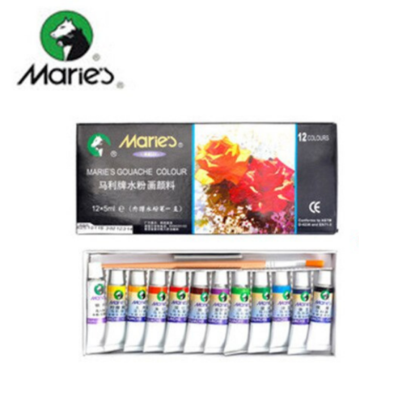 Marie's Artist Gouache Paint Set - Set of 12 or 24 Assorted Color Tubes