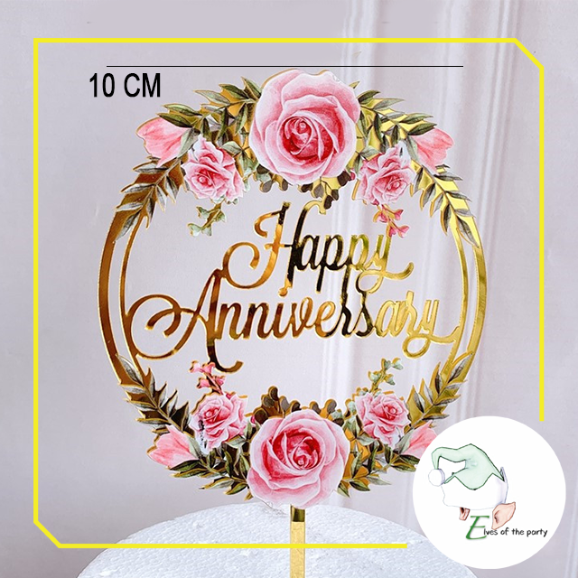 Acrylic Cake Topper : Happy Anniversary