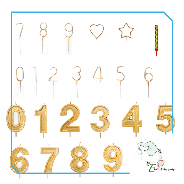 Candles: Wax and Sparkling Number Candles (#0 to #9)