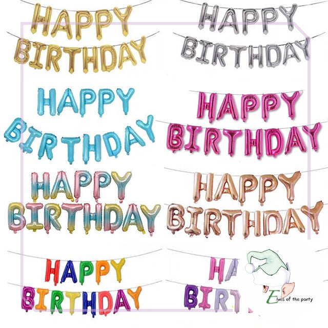Happy Birthday Banner : Foil Balloon Banner
