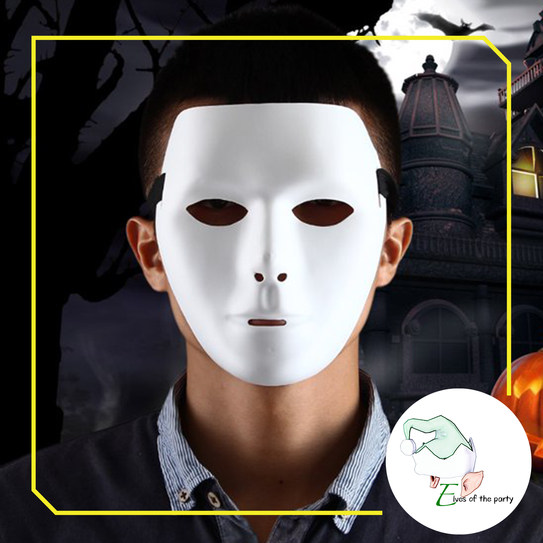 Halloween Masks: White Phantom Mask Halloween Costume