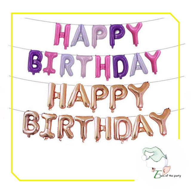 Happy Birthday Banner : Foil Balloon Banner