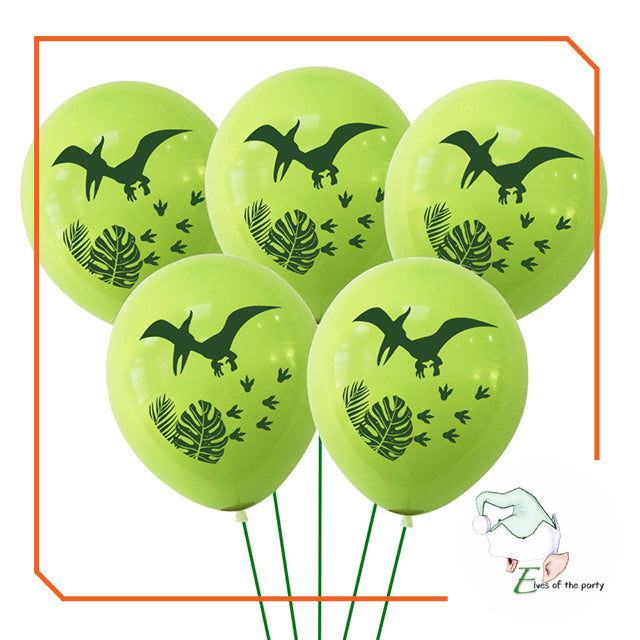 Dinosaur Happy Birthday Banner, Latex Balloons and 3D Foil Balloons