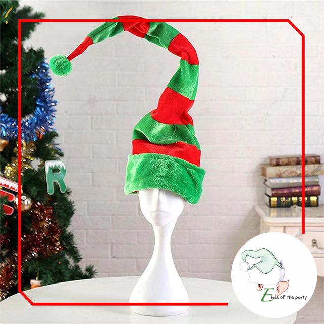 Christmas Santa Hat - Striped Elf Hat