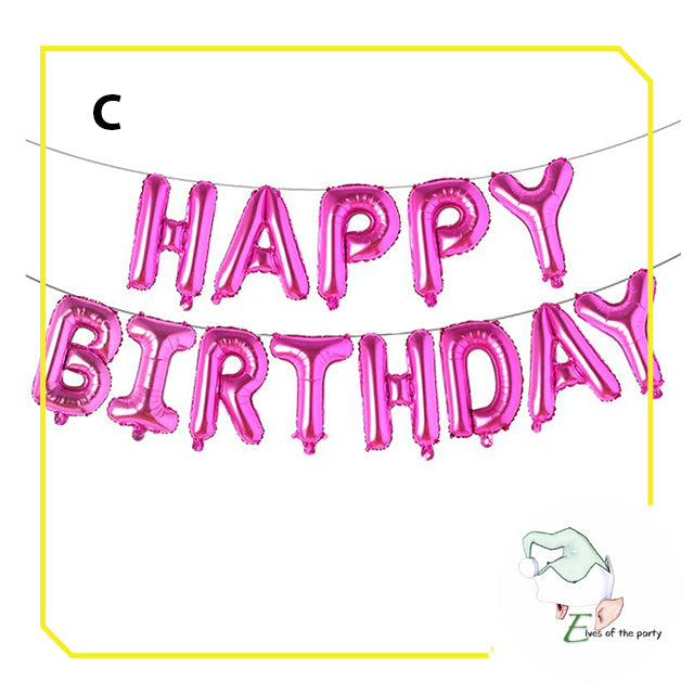 Happy Birthday Banner : Foil Balloon Banner