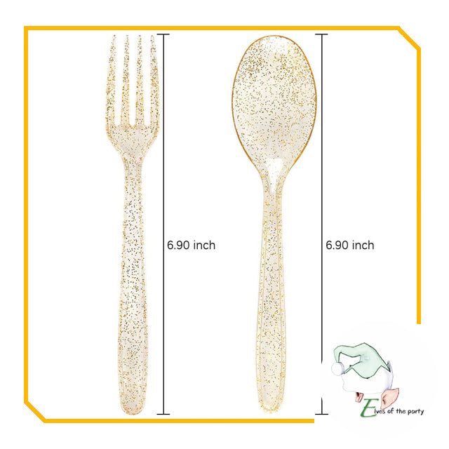 Elegant Gold / Rose Gold Rimmed Disposable Plates and Utensils