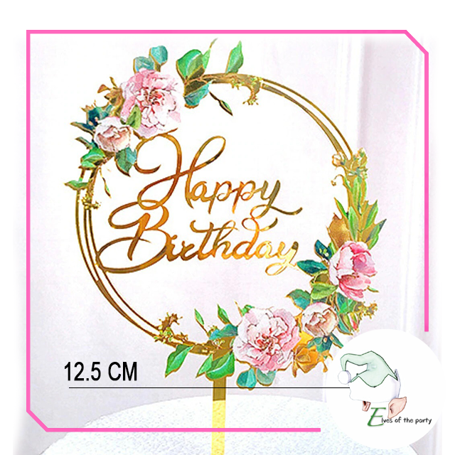 Acrylic Cake Topper : Happy Birthday