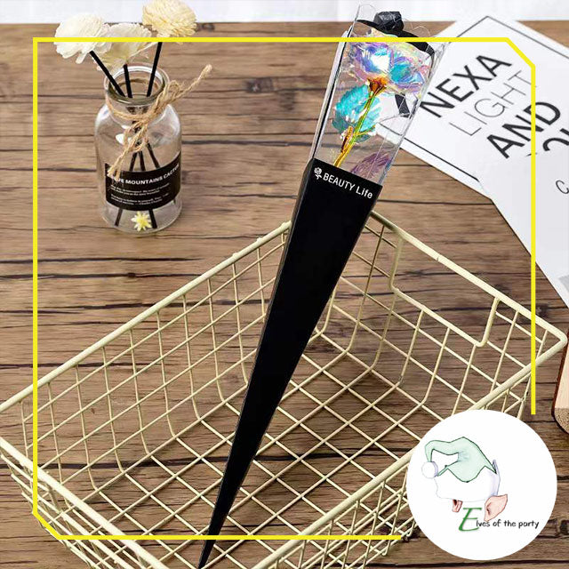 Artificial Flowers : Gold Foil Rose Flower with box