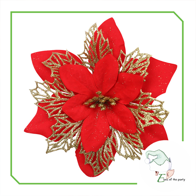 Christmas Decoration : Christmas Poinsettia Flower Decor