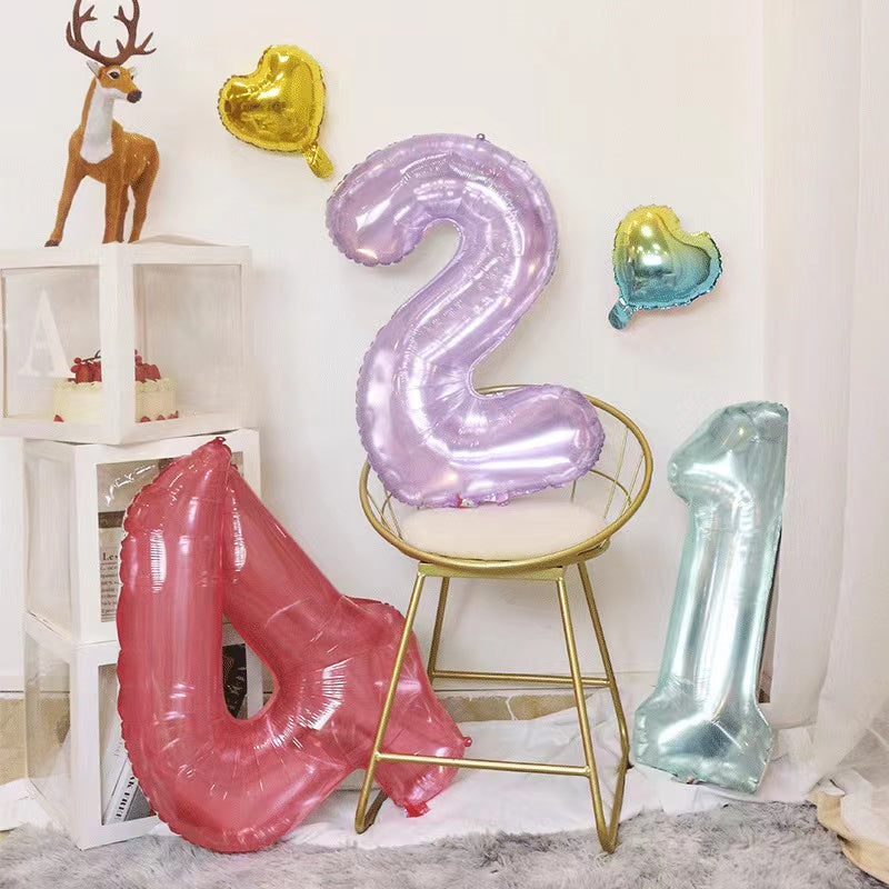 32” Number Balloons: Crystal Jelly