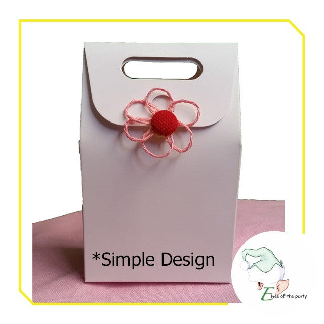 Plain White / Brown Kraft Paper Bag with Flap and Handle