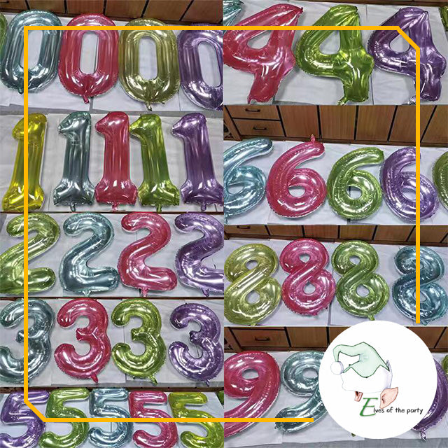 32” Number Balloons: Crystal Jelly