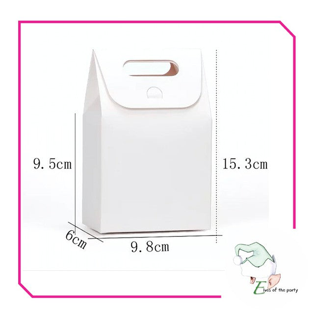 Plain White / Brown Kraft Paper Bag with Flap and Handle