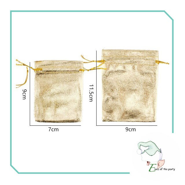 Gold / Silver Jewelry Drawstring Pouch (Pack of 10)