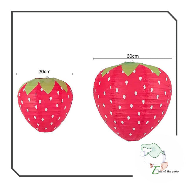3D Paper Lantern : Strawberry (Set of 3)