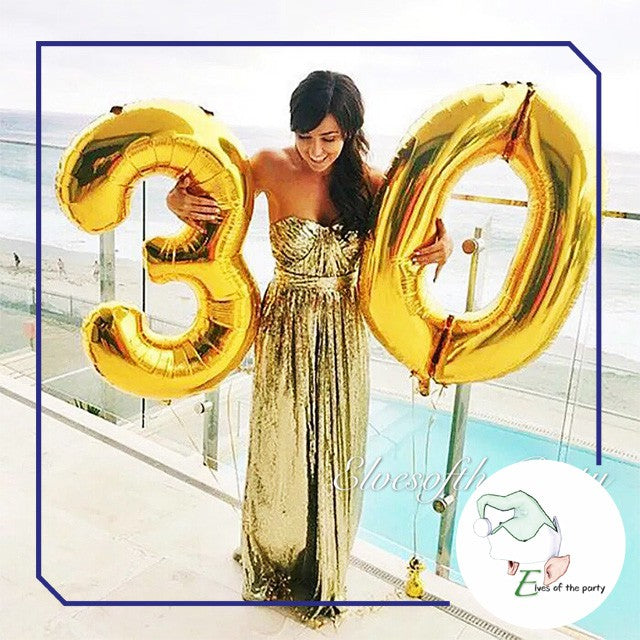 32” Number Foil Balloons: Gold, Silver, Rose Gold & Tutti Frutti