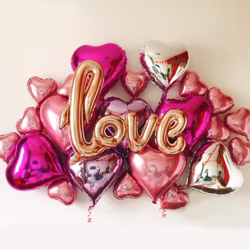 Foil Balloons : "LOVE" Valentine Metallic Balloon