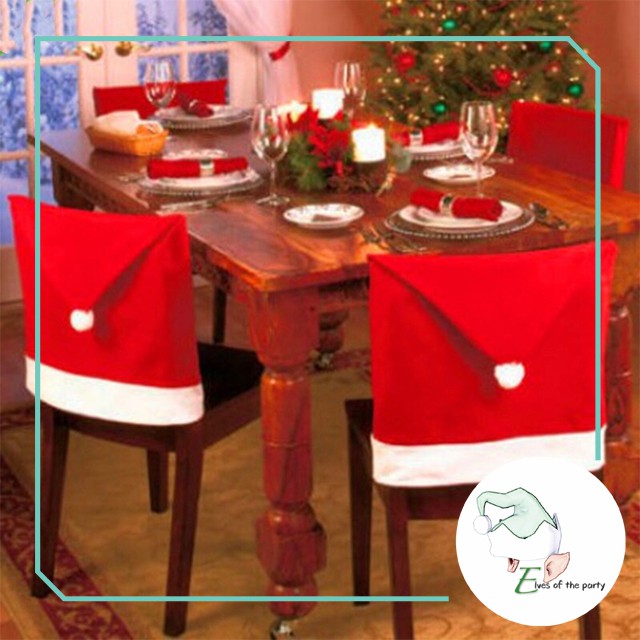 Christmas Santa Hat Chair Seat Cover
