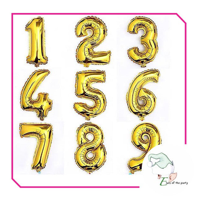 32” Number Foil Balloons: Gold, Silver, Rose Gold & Tutti Frutti