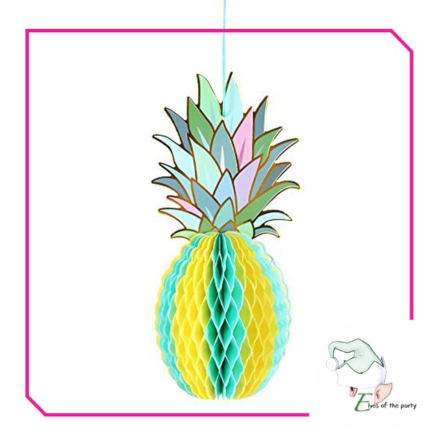 3D Paper Lantern : Tropical Pineapple Honeycomb (Set of 3)
