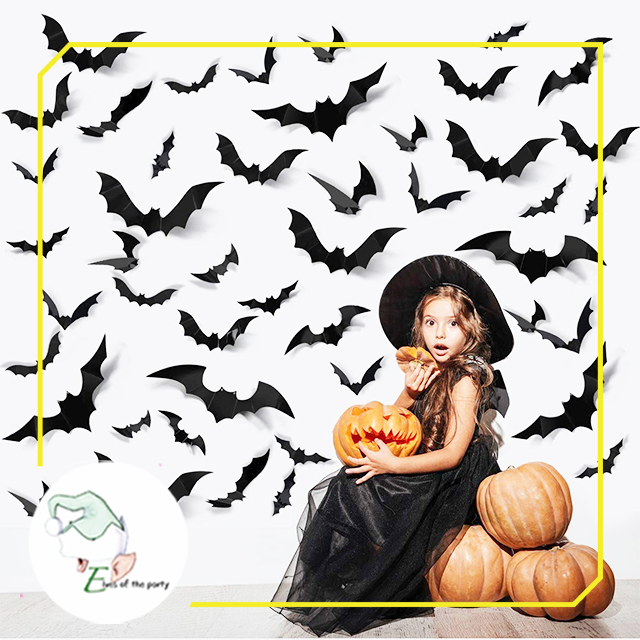 Halloween Decor: 3D Bat Sticker (Pack of 12)