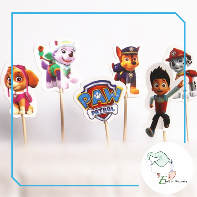 24pc Cupcake Toppers : Dinosaur / Outer Space / Paw Patrol / PJ Masks / Peppa Pig / Under the Sea