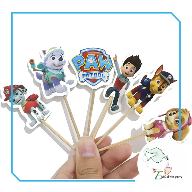 24pc Cupcake Toppers : Dinosaur / Outer Space / Paw Patrol / PJ Masks / Peppa Pig / Under the Sea