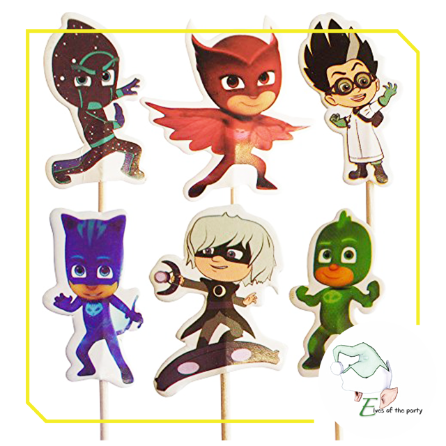 24pc Cupcake Toppers : Dinosaur / Outer Space / Paw Patrol / PJ Masks / Peppa Pig / Under the Sea