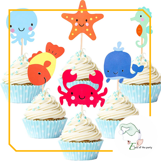 24pc Cupcake Toppers : Dinosaur / Outer Space / Paw Patrol / PJ Masks / Peppa Pig / Under the Sea